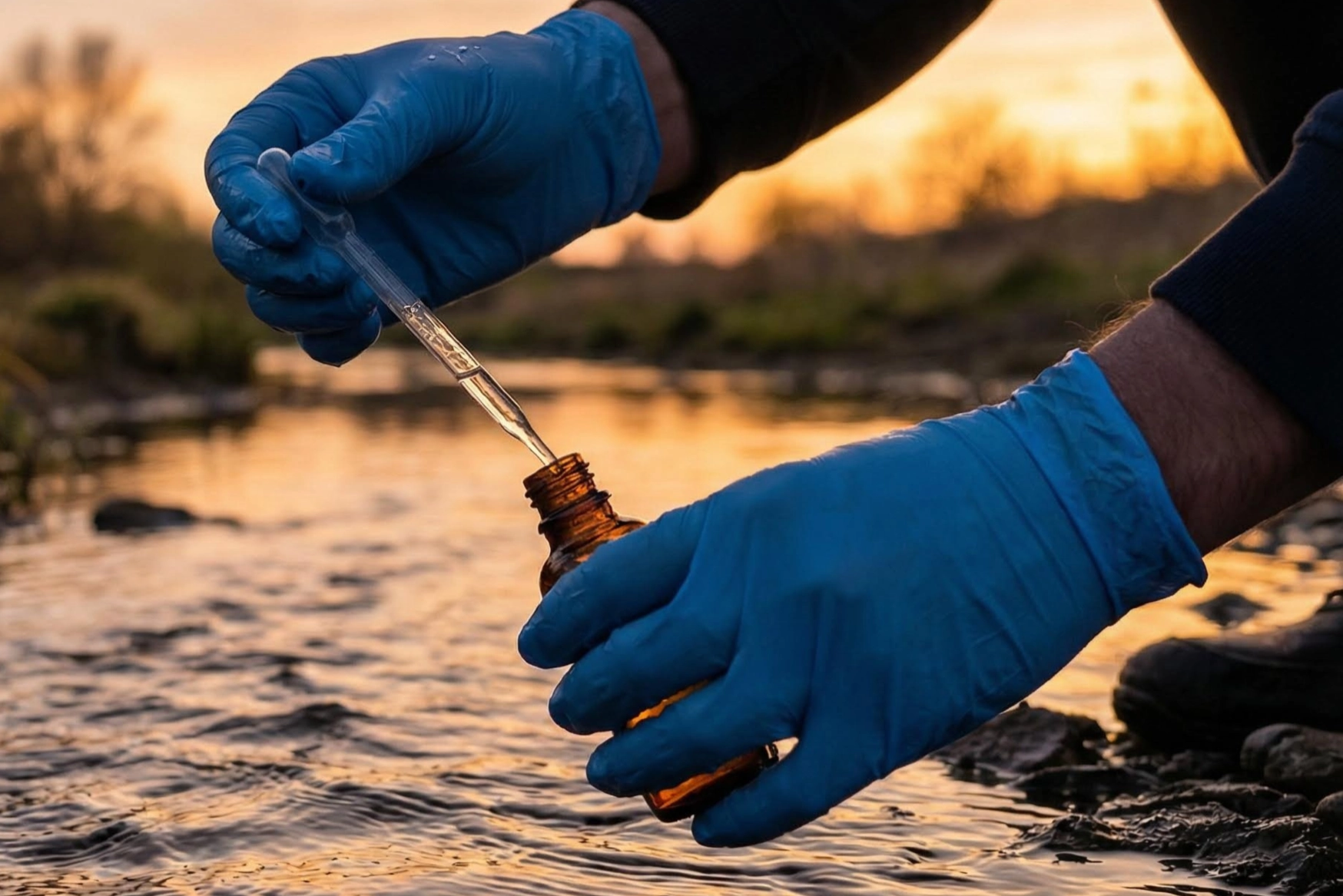 PFAS im Trinkwasser: Wasserprobe wird mit Pipette entnommen