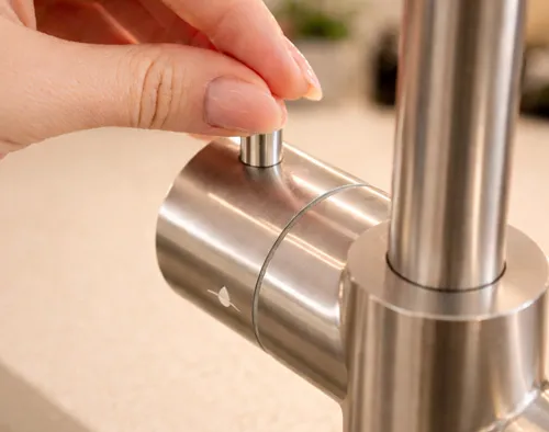 Mechanische Bedienung einer LivingTap Edelstahlarmatur