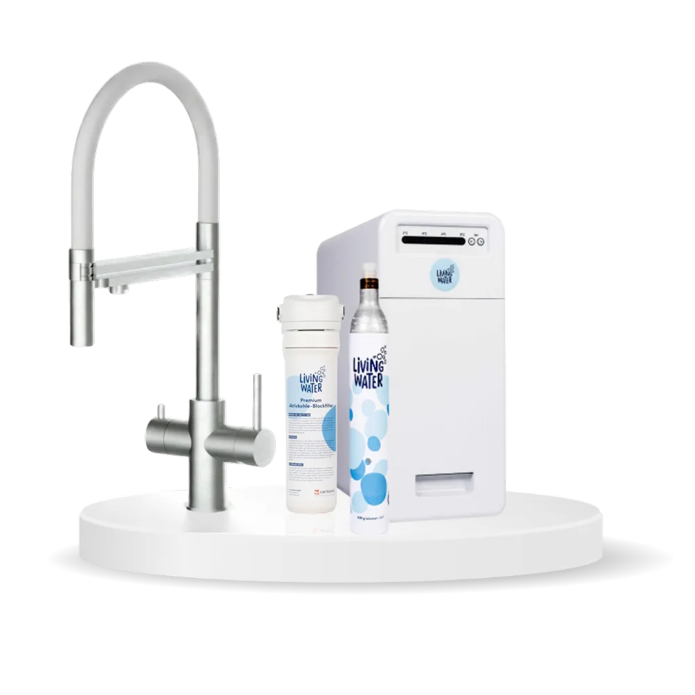 LivingTap Pro Sprudelwasserhahn mit Cooler und Filter