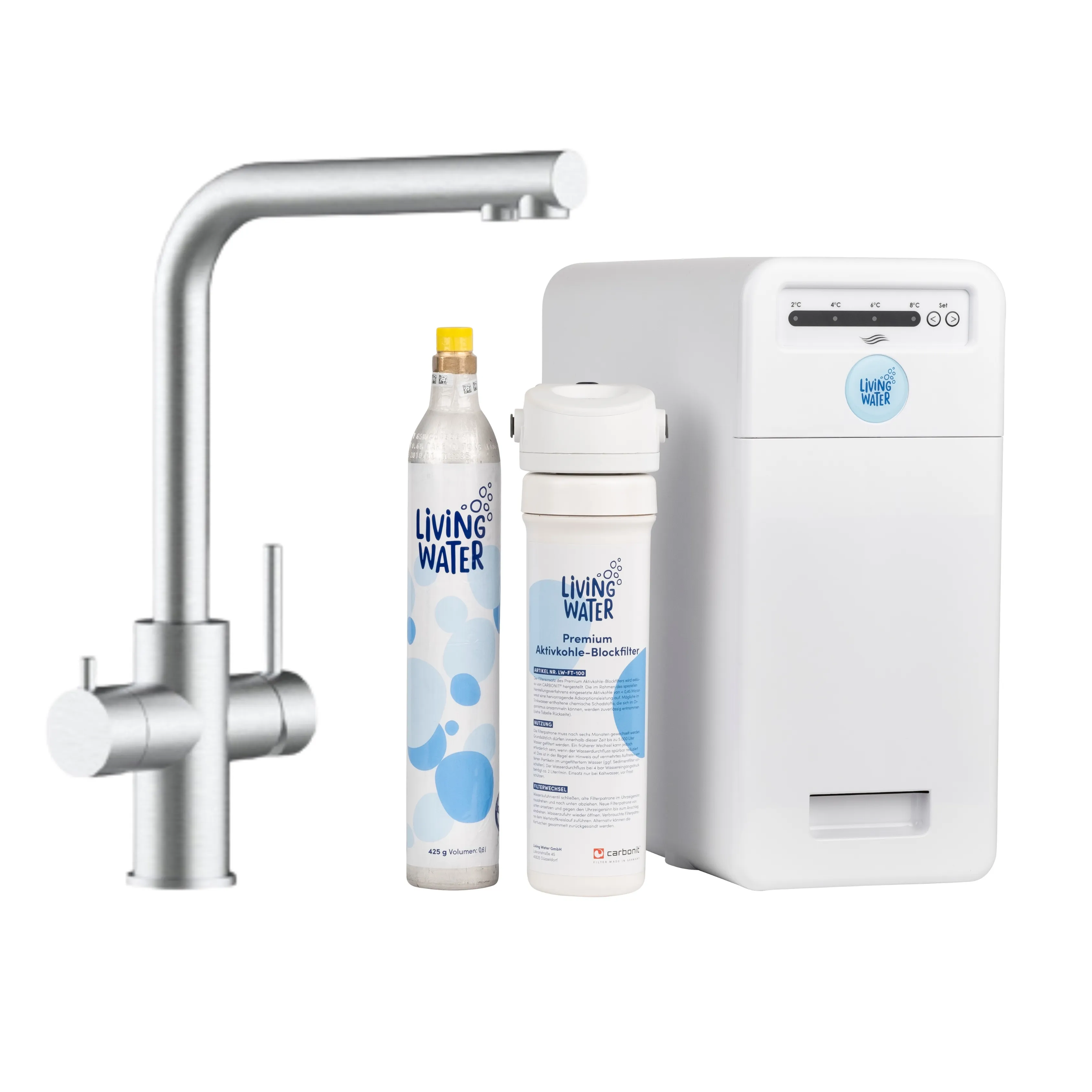LivingTap Pro - L-Auslauf Edelstahl (V4A)